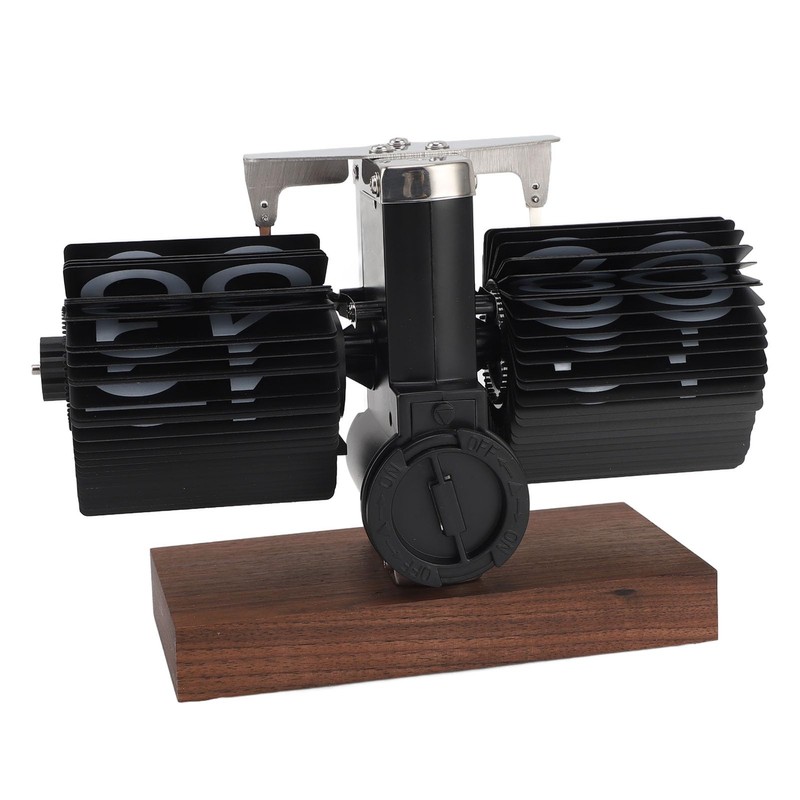 Greensen Retro Flip-Down Clock with Black Walnut Base Mechanical Car