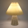 Pleated Table Lamp with Remote Control Modern Beige Fabric Shade