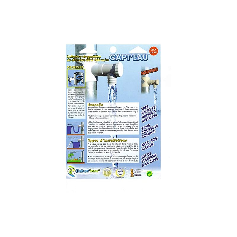 Capt'eau Rain Water Collector for Circular Pipes (Sand)