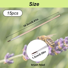 15pcs Pollination Brush, Wooden Plant Pollinating Brush Pollinator Brushes Tool for Increasing Fruit Yield Indoor Hydroponic Plants Greenhouse Garden