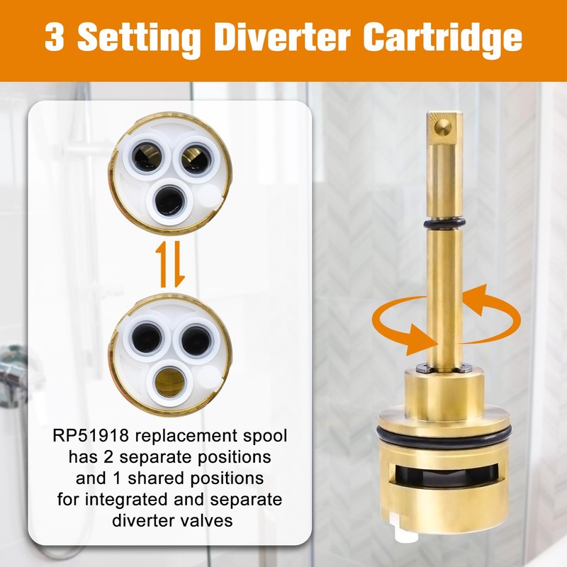 RP51918 3 Setting Diverter Cartridge Replacement Kit Compatible With R11000