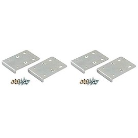 x4 Kitchen Cupboard Door Hinge Repair KIT Includes 4 Plates and Fixing Screws - Silver