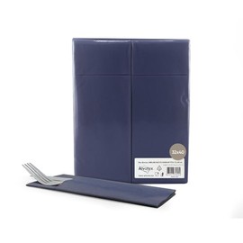 Alvotex Chic Airlaid 50 Napkins, 1/8 Fold Fabric-Like, High-Quality Disposable Napkin, 32 x 40 cm, Dark Blue