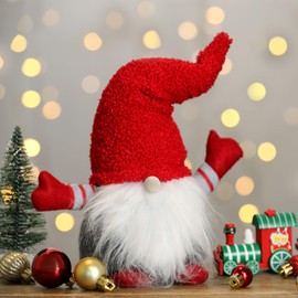 WOFASHPURET 24pcs Gnome Beard, Pre-Cut Faux Fur Costume Beard, Fabric Handmade Dwarf Beard with Unfinished Wooden Balls for DIY Handmade Gnome Sewing Easter Christmas Supplies