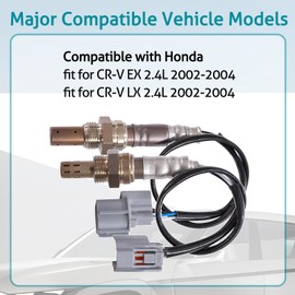 ROLLATOO 2Pcs Oxygen O2 Sensor 234-4125 234-9005 Air Fuel Ratio Upstream Downstream 02 Sensors Compatible with Honda CR-V EX LX 2.4L 2002 2003 2004 15575 13706 36531PZAA01 36531-PPA-305