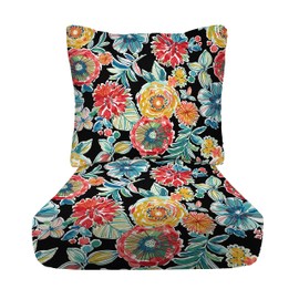 RSH DECOR: Deep Seating Chair Cushion with Pillow Back | 23” x 24” Seat | All-Weather Spun Fabric | Outdoor Cushion Set for Patio Furniture | Colsen Noir