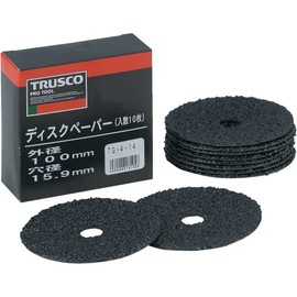 TRUSCO TG4-16 Disc Paper Type 4 Φ100X15.9#16 (10 Sheets)