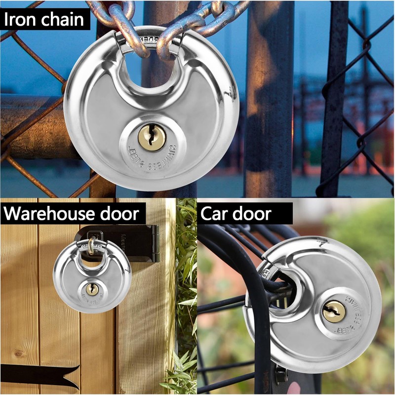 ASelected 70 Mm Stainless Steel Disc Lock Outdoor Heavy Duty