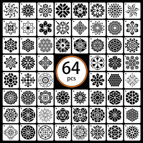 Mandala Stencils for Painting, Rock Painting Stencils Plastic Reusable Stencils