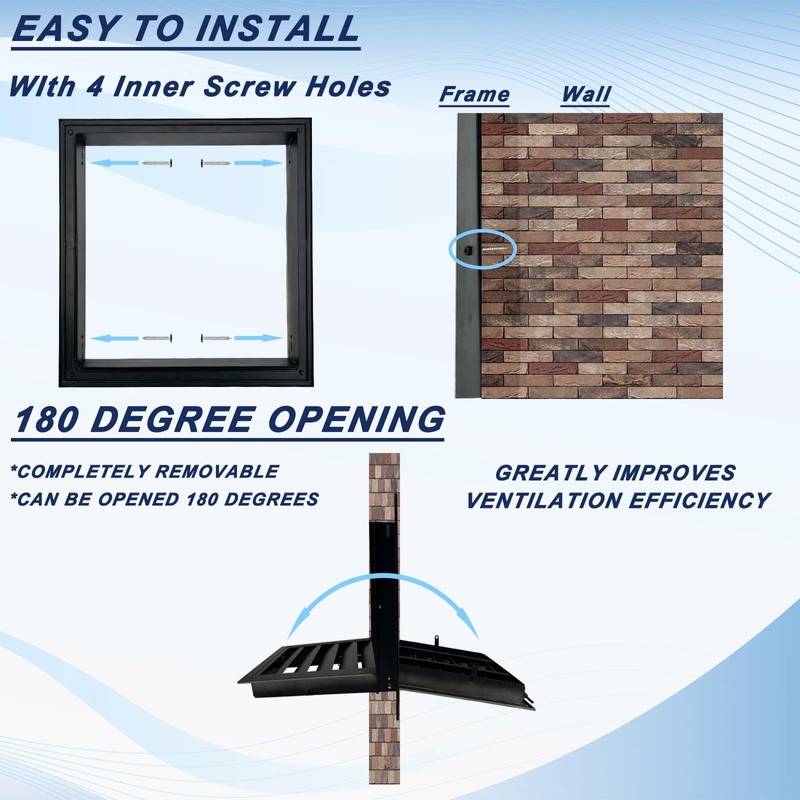 24"*16" Gable Vent,Aluminum Alloy Wall Vent Shed Vents,with Removable Strainer