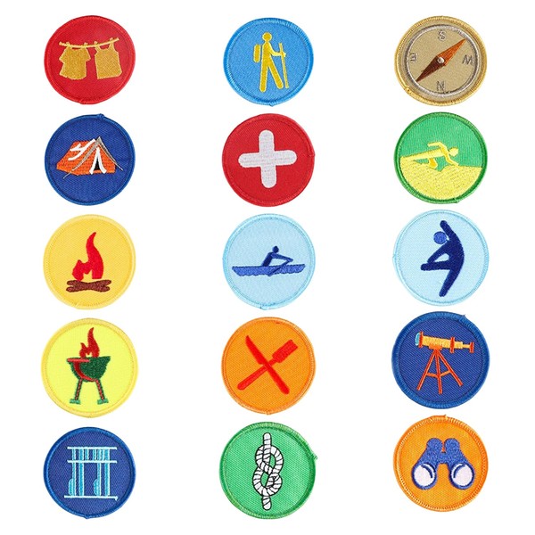 NYGGTYK 15 Pieces Cartoon Patch, Round Patch, Creative Embroidery Care,