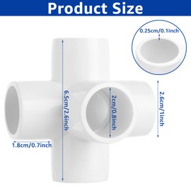 24 Pack 5 Way Pvc Fitting 1/2 inch Furniture PVC Fittings 5-Way Furnitures PVC Fittings 1/2 inch PVC Corner Fittings Connector for Building PVC Furniture Greenhouse Shed Pipe Fittings Tent Connection