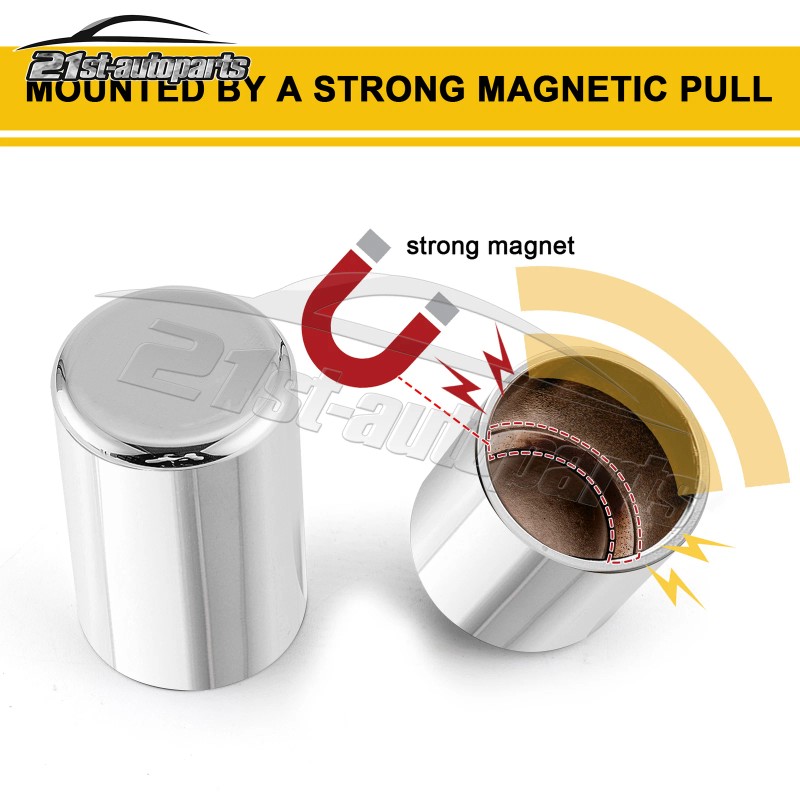21ST Chrome Rear Docking Hardware Magnet Cover Caps for Harley-Davidso