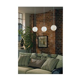 Sea Gull Lighting 6024-04 Leo - Hanging Globe One Light Pendant Hanging Modern Light Fixture, Satin Aluminum Finish