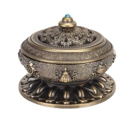 MUNEFE Antique Metal Incense Burner Holder, Exquisite Aromatherapy Decoration, Incense Holder Alloy Burner Pot for Tea Room Table Decoration