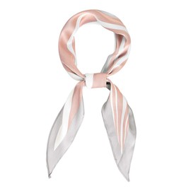 sourcing map Women Satin Rhombus Neck Scarf Stripe Print for Shirts Ponytail Neckerchief Bag Accessory for Summer Bandana Pink 1 Pcs