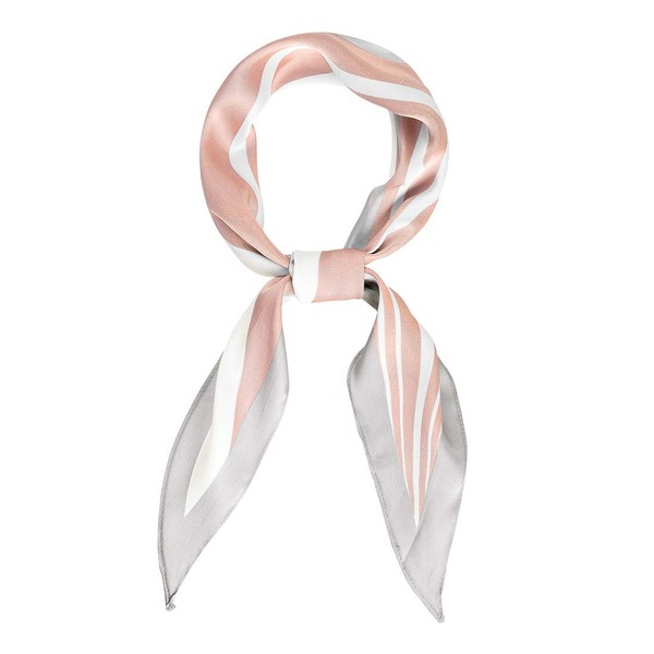 sourcing map Women Satin Rhombus Neck Scarf Stripe Print for
