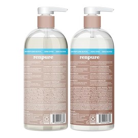 Renpure Juego de champú y acondicionador de coco y vitamina E, a base de plantas, nutre y sella la humedad para un cabello suave y saludable, para cab