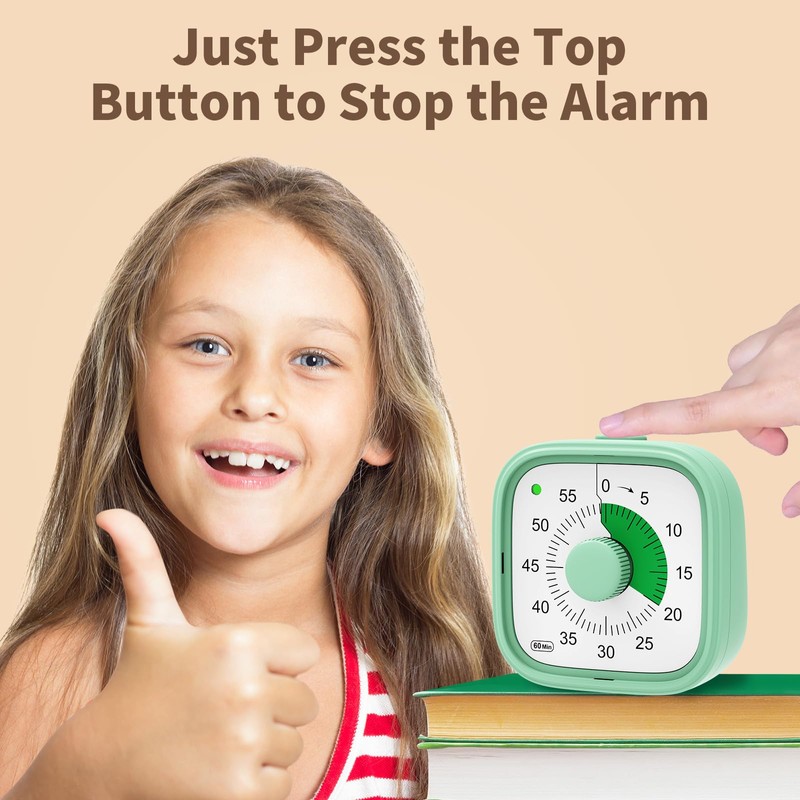 Visual Timer, Pomodoro Timers for Kids Adults, 60-Minute Countdown Desk