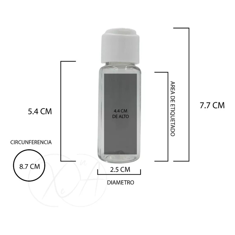 Xena Envases Mini Botellas Pequeñas 20 Ml Tapa Flip Top