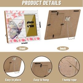 Christian Gifts Picture Frame for Women Men, Inspirational Bible Verse Wooden Picture Frame, Christian Religious Gifts for Friends, Floral Butterfly Decoration Photo Frame Gifts(4x6 Inch Photo)