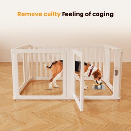 10 Pcs DIY Plastic Acrylic Dog Playpen with Clear Dog Gate, Clear Acrylic Dog Playpen for Indoor Easy to Assemble and Disassemble，23.6" Height