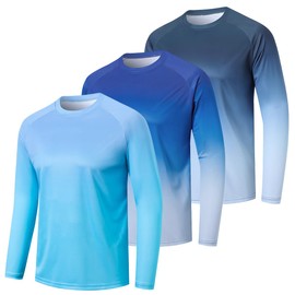 Cimic Pack of 3 Rash Guard UV Shirt Men UPF 50+ UV Protection Swimming T-Shirt Quick-Drying Breathable Sun Protection for Outdoor Surfing Running Top, Navy, dark grey, green