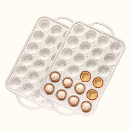 Silicone Cupcake Pan & Mini Silicone Muffin PanCombo Set - silicone mini muffin pan 24-2pack for Baking Non-Stick, Perfect for Cupcakes, Muffins & Desserts
