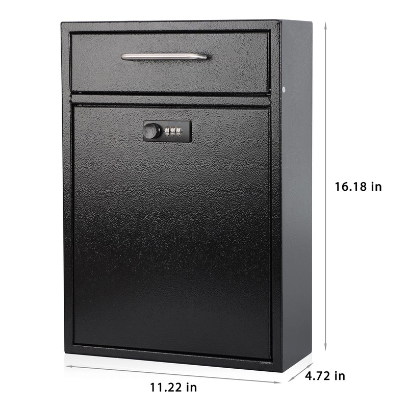 KYODOLED Steel Combination Lock Mail Boxes Outdoor,Locking Wall Mount Mailbox,Security