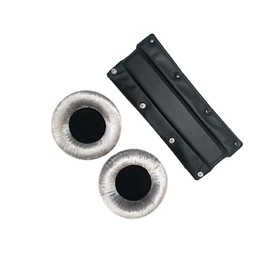 beyerdynamic EDT 770 V Ear Pad Set Velour in Silver Bundle with beyerdynamic Leatherette Replacement Buttonable Headband (2 Products)