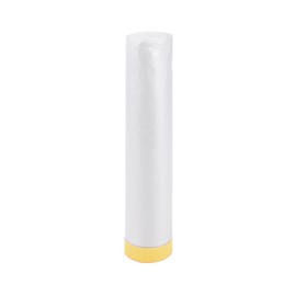 HOPESPANNER Pre-Taped Masking Film Plastic Cover PE Film Masking Paper 1 Pc 1900x200cm / 62.34ftx78.74" White Yellow