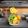 Livabber Countertop Fruit Basket Bowl with Banana Hanger, Modern Standing
