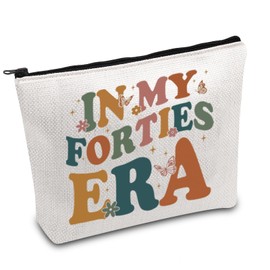 40th Birthday Gift in My Forties Era Makeup Bag Forties Birthday Cosmetic Bag Turning 40 Gift 40 Years Old Gifts Happy Birthday Gift (Forties)