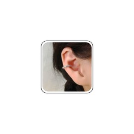 Yheakne Vintage Crystal Ear Cuff Earrings Silver Rhinestone Cartilage Cuff Earrings CZ Hoop Cuff Earrings Crystal Not Pierced Clip On Earrings Jewellery For Women, Zinc