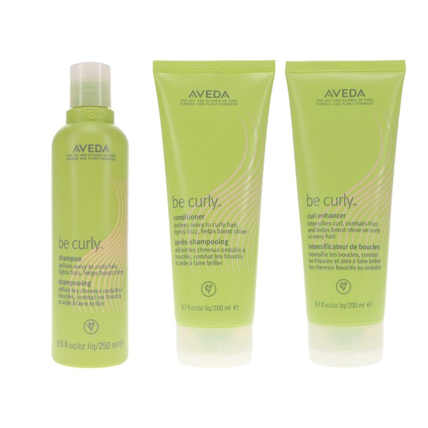 Aveda Be Curly Shampoo 250ml, Conditioner 200ml & Curl Enhancer 200ml
