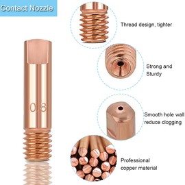 EATBALE MB15 15AK Welding Contact Tips Holders MIG Welder Consumable, M6 Contact Tips 0.6mm, 0.8mm, 1.0mm, 1.2mm, Shield Cup, Welding Gun Accessories for MB15 15AK MIG/MAG Welding Torch (29Pcs)