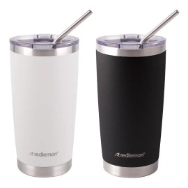 Termo De Acero Inoxidable Vaso Termico Doble Pared 2 Piezas Blanco/negro