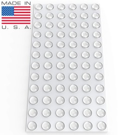 Clear Soft Close Drawer Cabinet Door Bumpers - 9.5mm x 3.8mm Sound Dampening Adhesive Transparent Rubber Pads Feet - Hemispherical Shape - 72 PCs