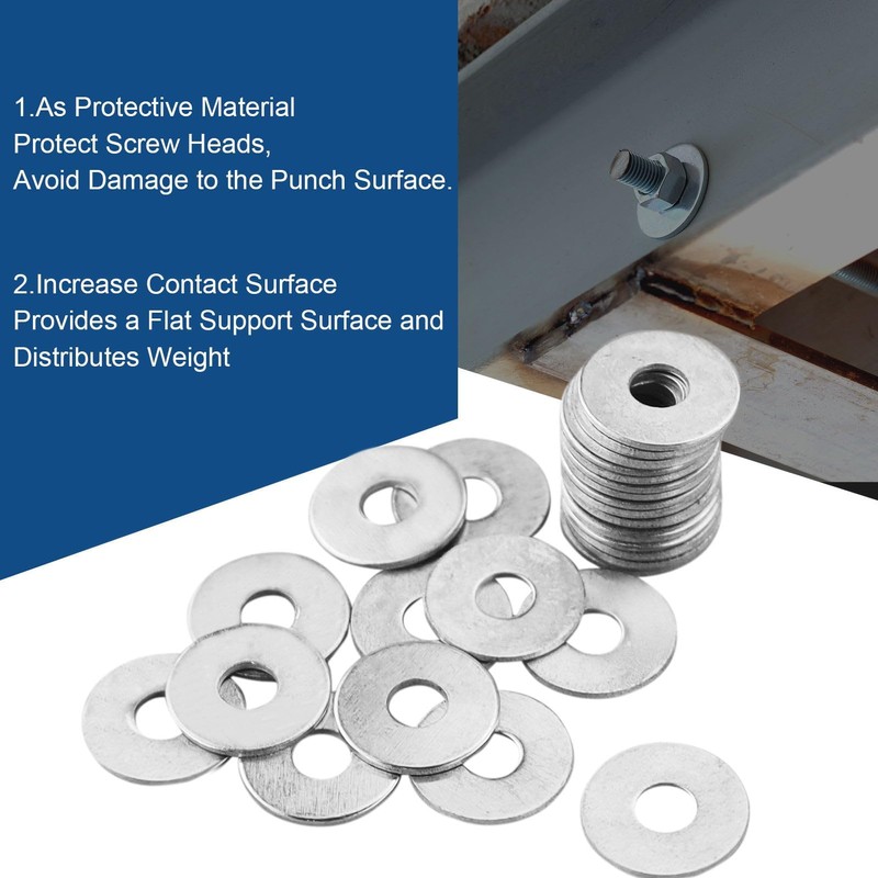 200 Pcs M5 Washers, m5x15mm Flat Penny Washers, Flat Repair