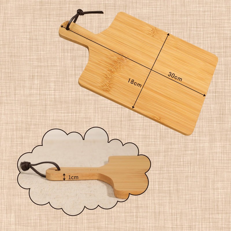 YOSHIKI YK-OM1 Bamboo Cutting Board, Camping Cutting Board with Strap,