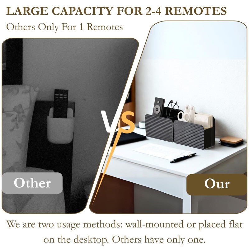 LINFIDITE 2 Pack Adhesive TV Remote Control Holder Wall Mount