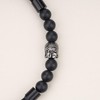 COAI Leather Men's Buddha Bracelet with Mats Onyx Beads, Stone,