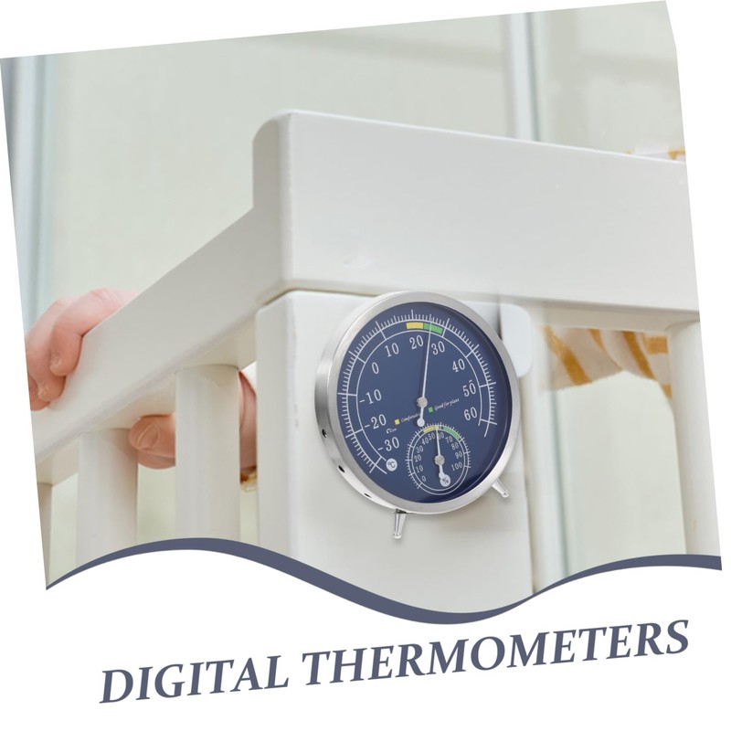 ULTECHNOVO Stainless Steel Thermohygrometer Digital Thermometer Precision Barometer Wireless Sauna