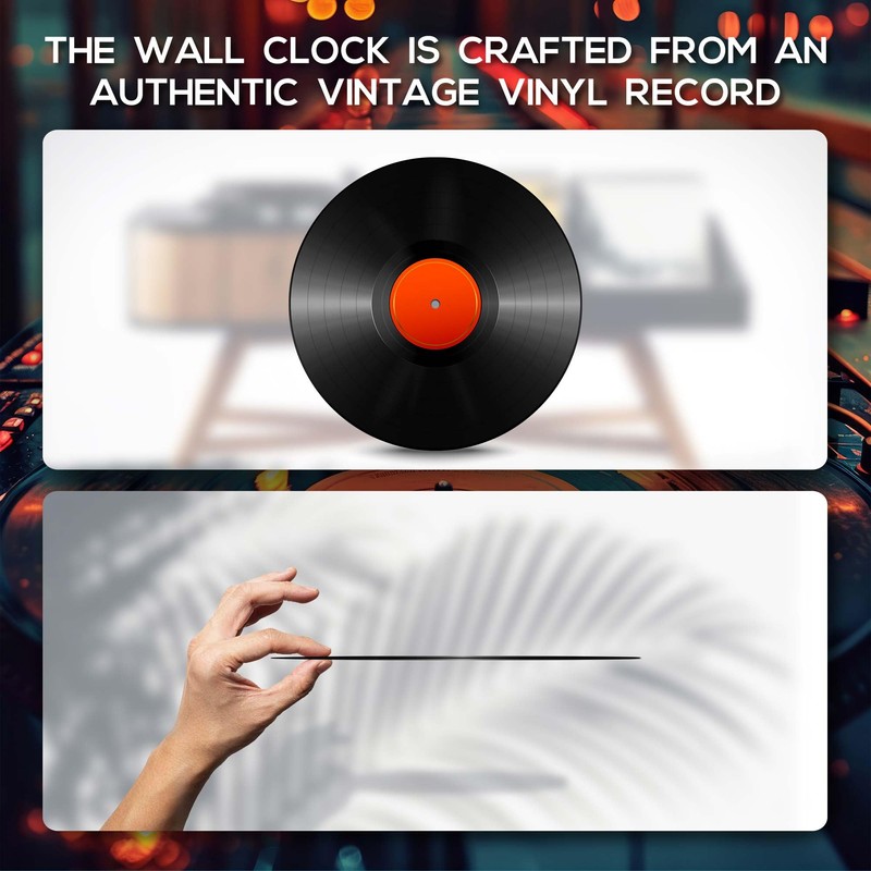Vinyl Record Wall Clock with LED Light, Gift Idea, Home