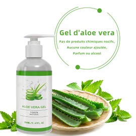 Aloe Vera Gel 100 % – 280 ml Bio-Aloe-Vera-Gel, natürlich, beruhigend, nährend und feuchtigkeitsspendend, feuchtigkeitsspendend, mit Aloe Vera für Gesicht, Haare und Körper