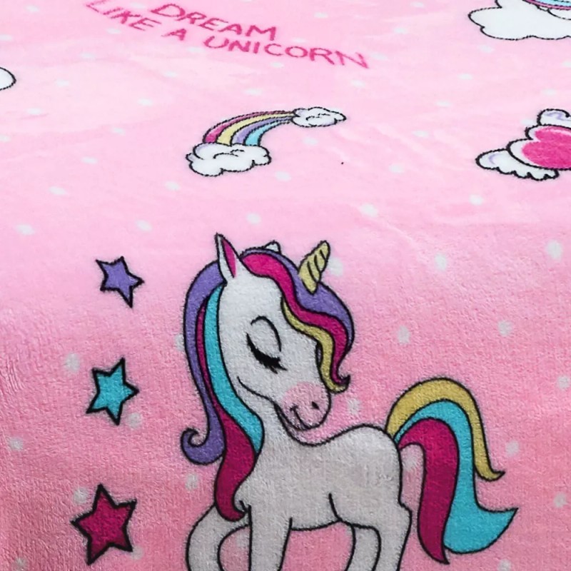 Colchas Elefantito Frazada Calientita Matrimonial Rosa Unicornios Felicity Diseño de