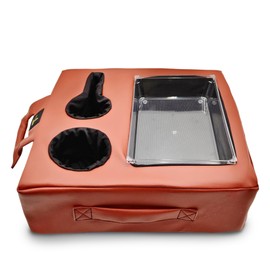 couch caddy with cup holder, couch cup holder tray,FREE TRAY, bed and sofa caddy organizer, storage, tray for drink, snack, remotes, phones, couch caddy tray for car,beach,picnic,Non-Slip Base