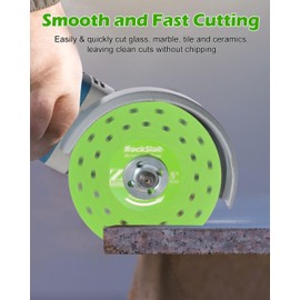 ZORUNNA 1.2'' Diamond Ultra Width Tile Blade, 4.5'' Glass Cutting Disc, 4 Pcs 45° Chamfer Porous Rock Slab Grinding Disc for Marble Glass Edge Trimming(7/8'' Arbor).