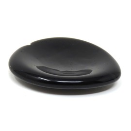 Innovative Surface Art Worry Stone Heart - 40mm or 1.57 inches - Engraved on one Side - Worry Divot on The Other Side - Valentines - Love - Gifts - Pocket (Black Agate)