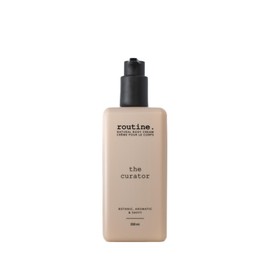 Routine | The Curator 350ml Natural Body Cream. Eucalyptus, Geranium, Black Spruce & Cocoa. Botanicals | No Synthetic Fragrance | Vegan | Clinically Tested | Hands | Body | Signature Scent